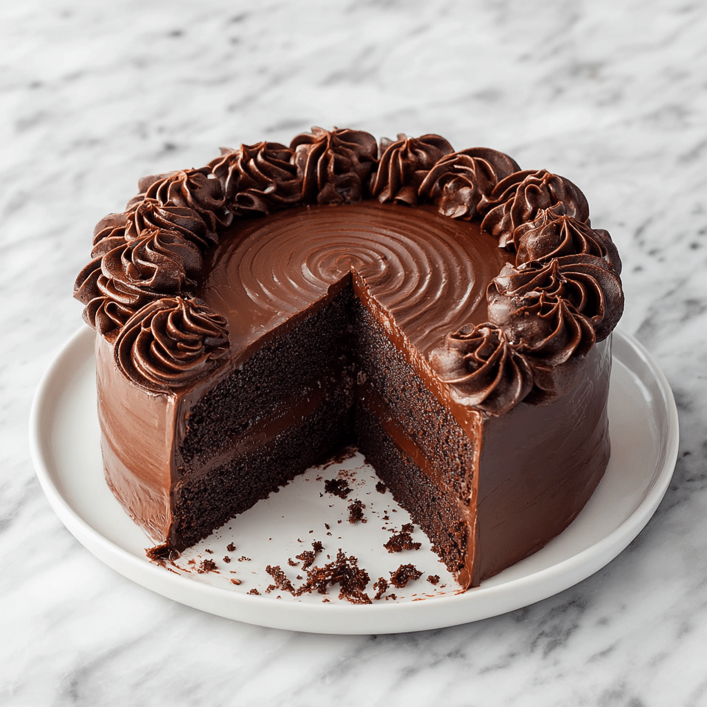 One-Bowl Chocolate Fudge Cake (SO Moist!)  - Recipe Image