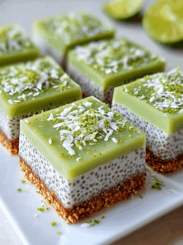 Refreshing No-Bake Chia Pudding Bars with Zesty Coconut Lime Flavor