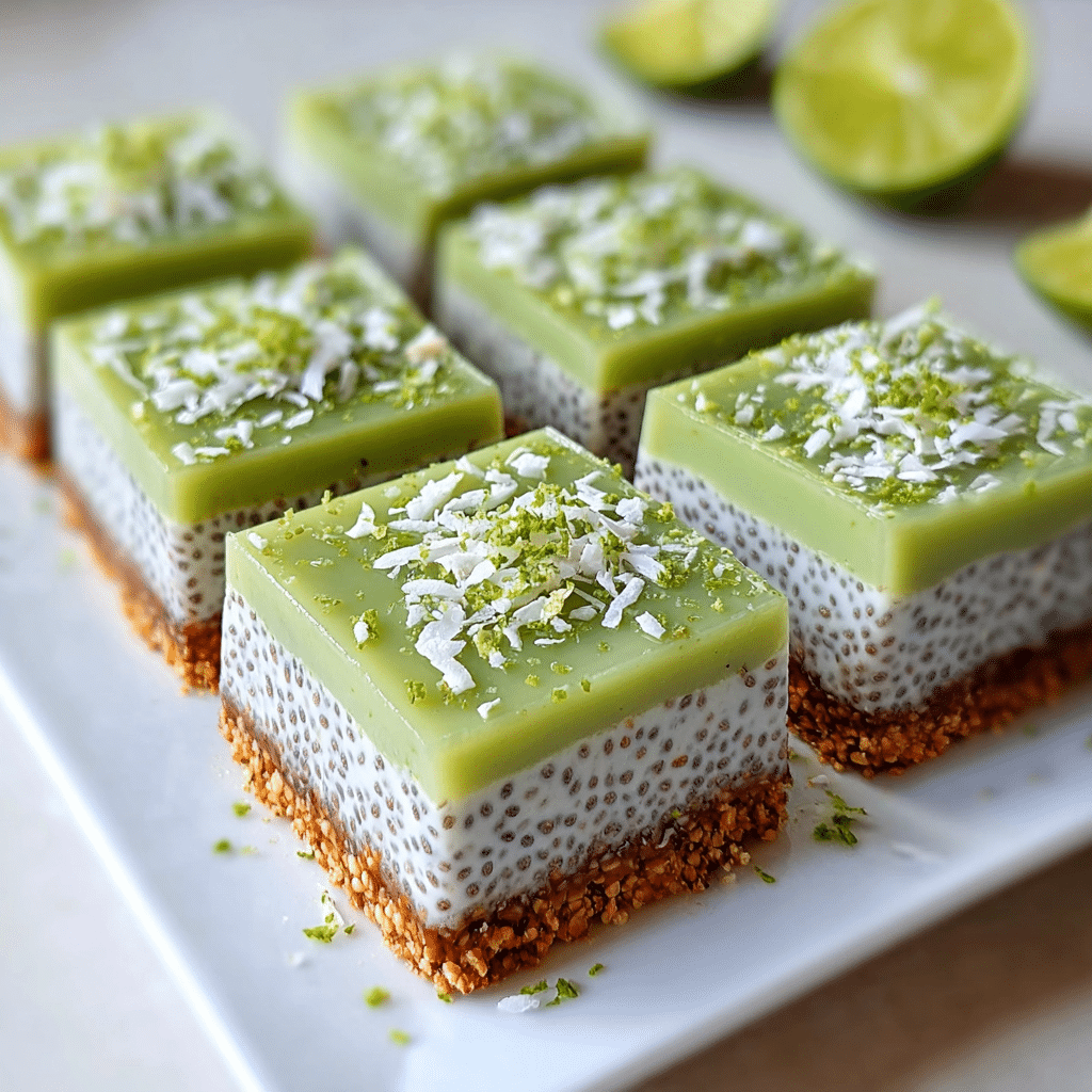 Refreshing No-Bake Chia Pudding Bars with Zesty Coconut Lime Flavor - Recipe Image