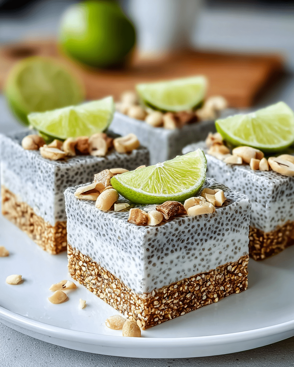 Refreshing No-Bake Chia Pudding Bars with Zesty Coconut Lime Flavor - Recipe Image