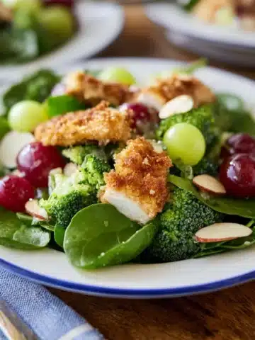 Crispy Chicken and Grape Salad with Honey Vinaigrette