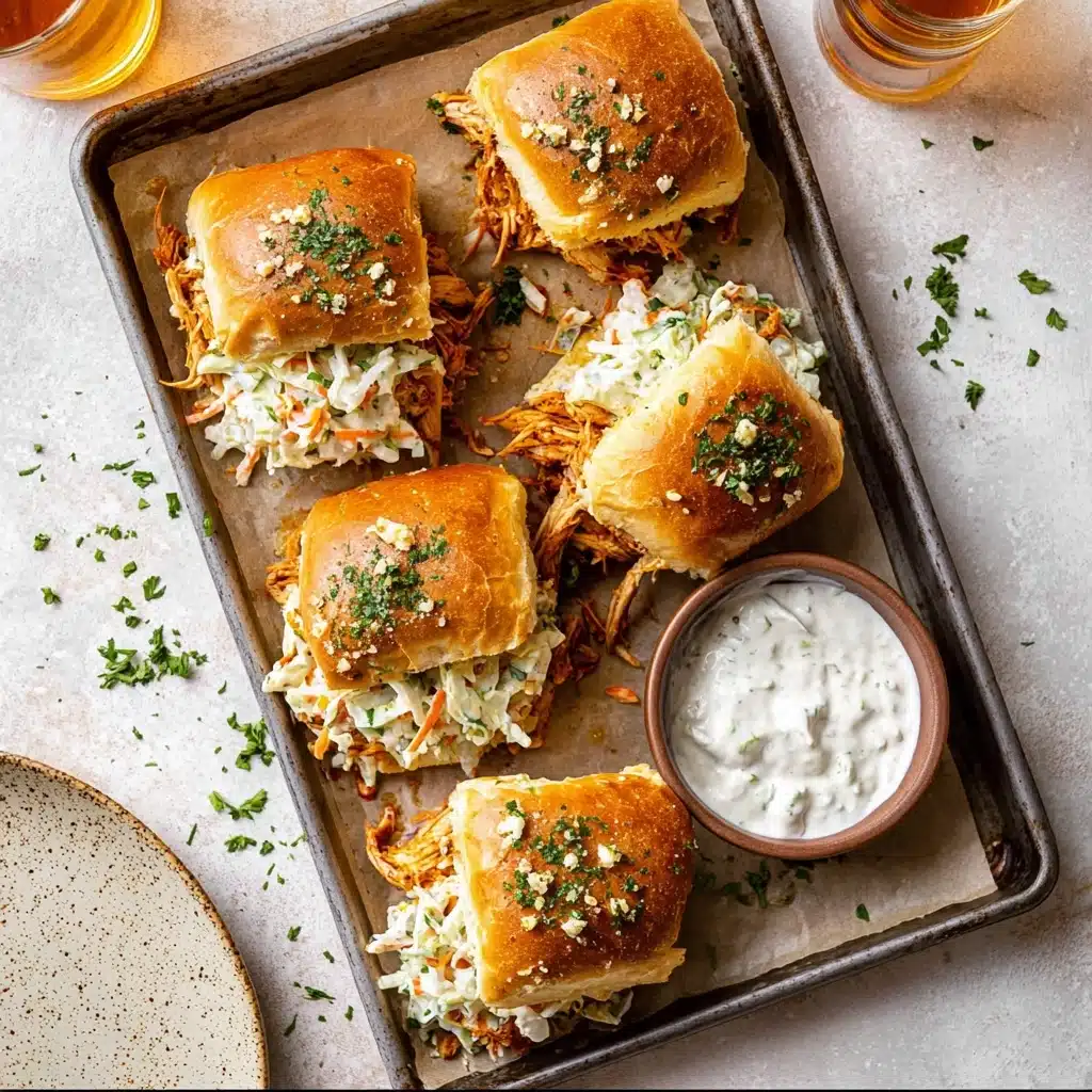 Buffalo Chicken Sliders 4 Buffalo Chicken Sliders - Recipe Image