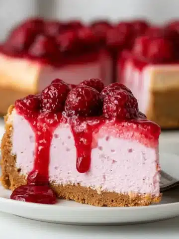 Easy Baked Raspberry Cheesecake (Gluten Free Option)