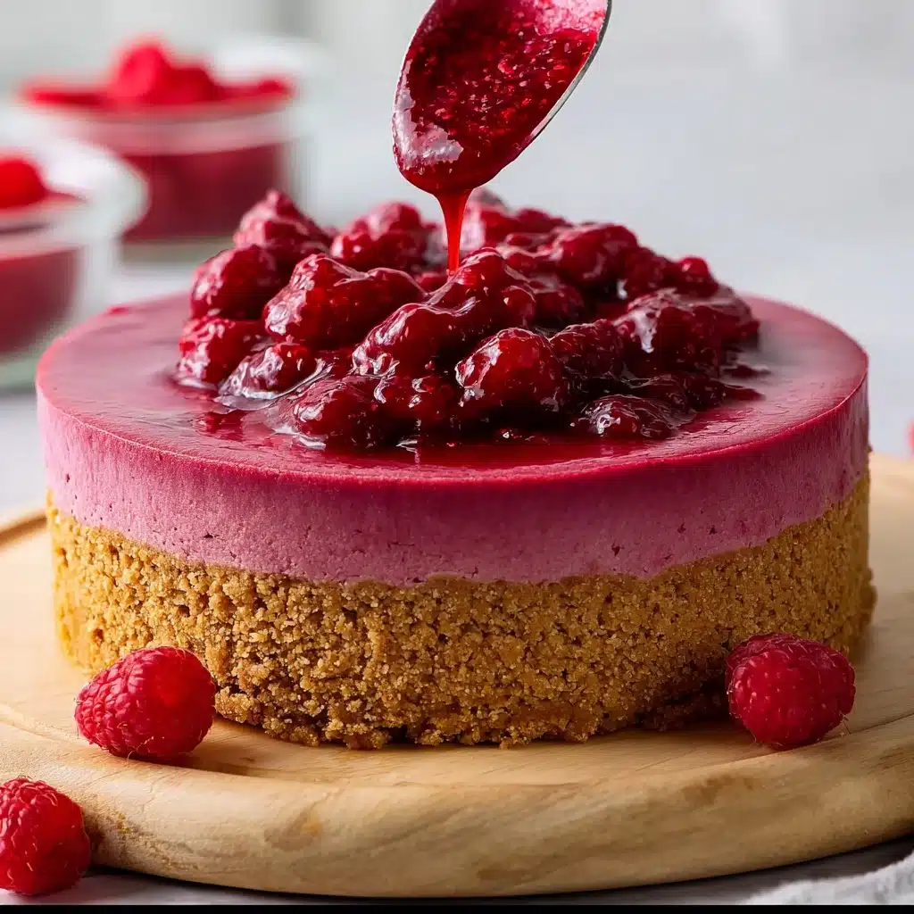 Easy Baked Raspberry Cheesecake (Gluten Free Option) 5 Easy Baked Raspberry Cheesecake (Gluten Free Option) - Recipe Image