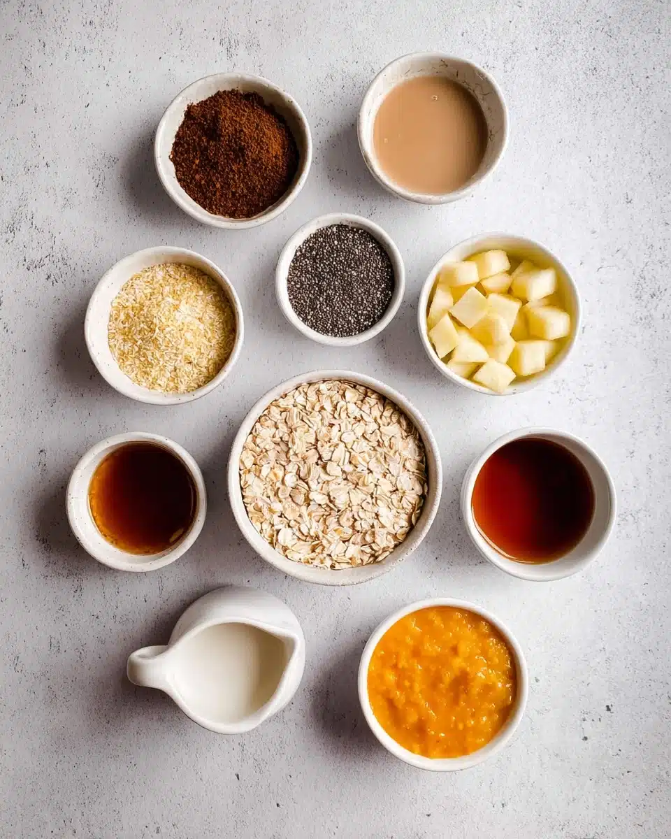High Protein Apple Cinnamon Overnight Oats  - Recipe Image