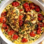 Creamy Pesto Chicken with Roasted Tomatoes