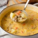 Cheesy Hamburger Potato Soup Recipe