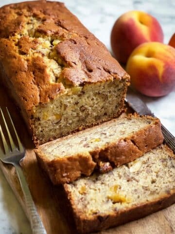 Easy Peach Bread with Fresh Peaches and Pecans Recipe