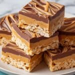 Peanut Butter Rice Krispie Treats with Chocolate Swirl Recipe