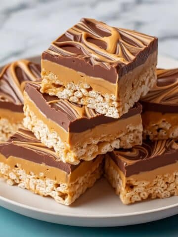 Peanut Butter Rice Krispie Treats with Chocolate Swirl Recipe