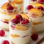 Gluten-Free Peach Melba No-Bake Cheesecake Jars Recipe