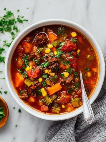 Hearty Sweet Potato Stew with Beef and Vegetables Recipe
