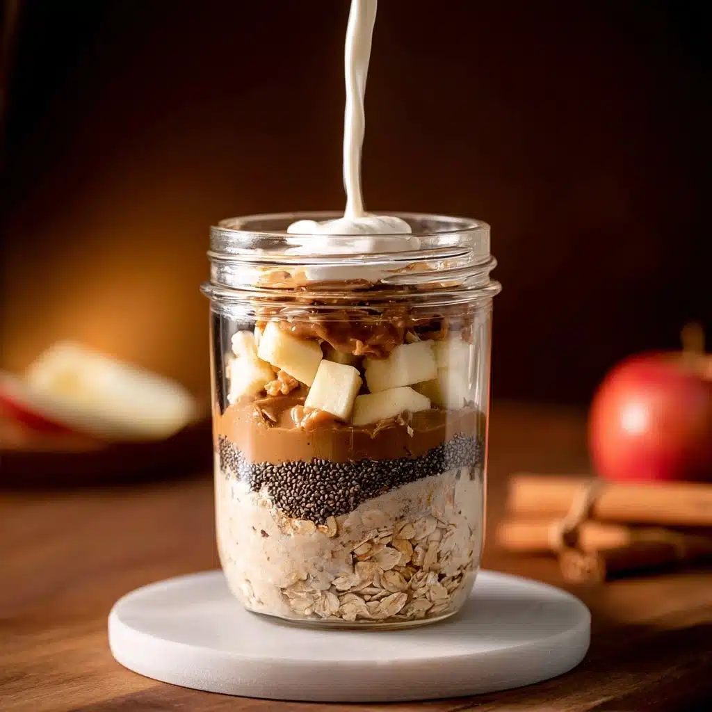 High Protein Apple Cinnamon Overnight Oats  - Recipe Image