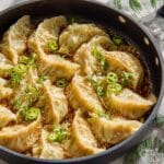 One Pan Dumpling Dinner with Coconut Curry Sauce
