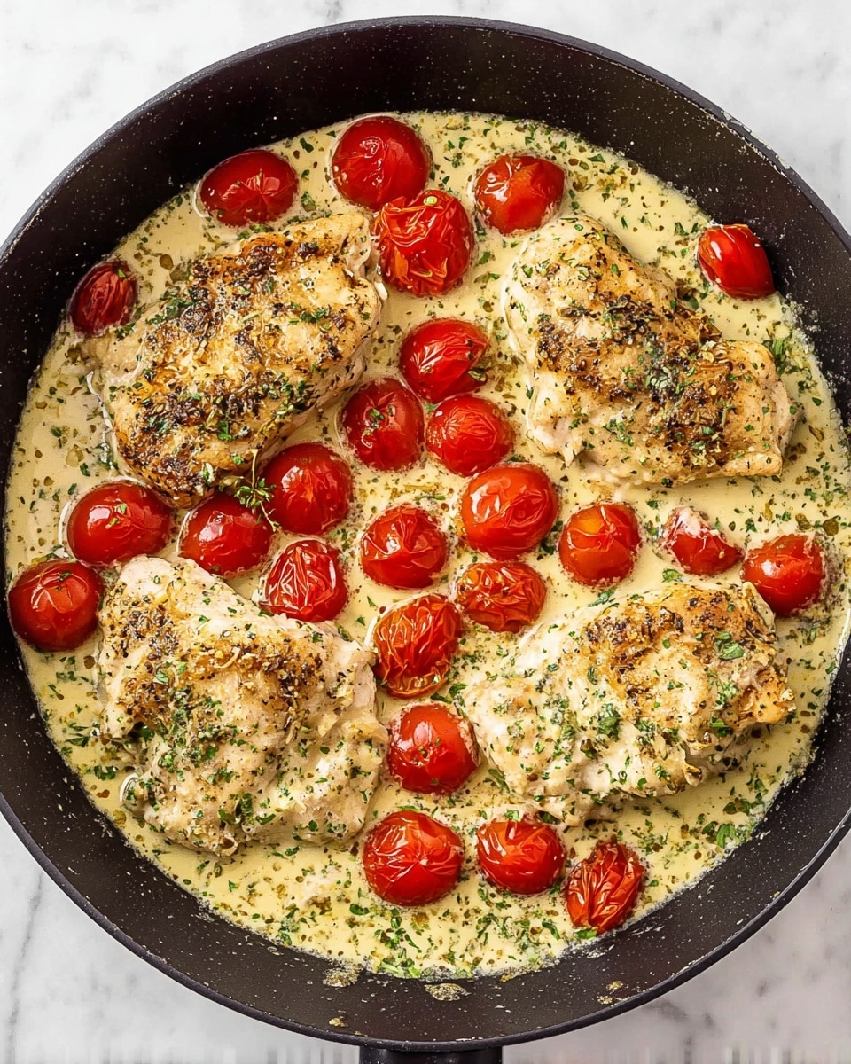 The image shows two side-by-side views of a black cast iron pan on a white marbled surface. Inside the pan, four pieces of chicken are cooking. On the left, the chicken is raw with a pale pink color, sprinkled with black pepper and seasoning, and sitting in a thin layer of oil spreading lightly across the pan. On the right, the same four pieces of chicken are golden brown with a crispy texture on the outside, showing even cooking and a slightly oily shine, with some darker spots of char from the pan heat. Photo taken with an iphone --ar 4:5 --v 7
