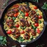 Creamy Chicken Orzo with Cherry Tomatoes and Spinach Recipe