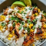 Flavorful Street Corn Chicken Rice Bowl
