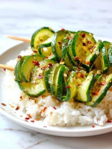 Spiral Cucumber Salad with Garlic, Chili, and Sesame Recipe