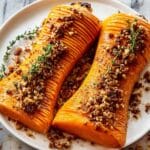 Honey Roasted Butternut Squash with Thyme and Sugar Pecans Recipe
