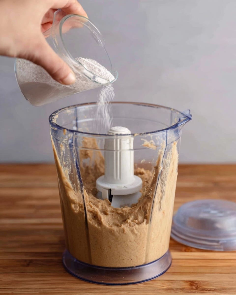 The image shows a silver pot on a wooden surface with a white marbled background. Inside the pot, there is a metal whisk resting, and a clear measuring cup is pouring a white liquid, likely milk, into the pot. Two whole brown eggs are placed next to the pot on the wooden surface. The scene looks clean and simple, focused on the process of mixing ingredients. Photo taken with an iphone --ar 4:5 --v 7