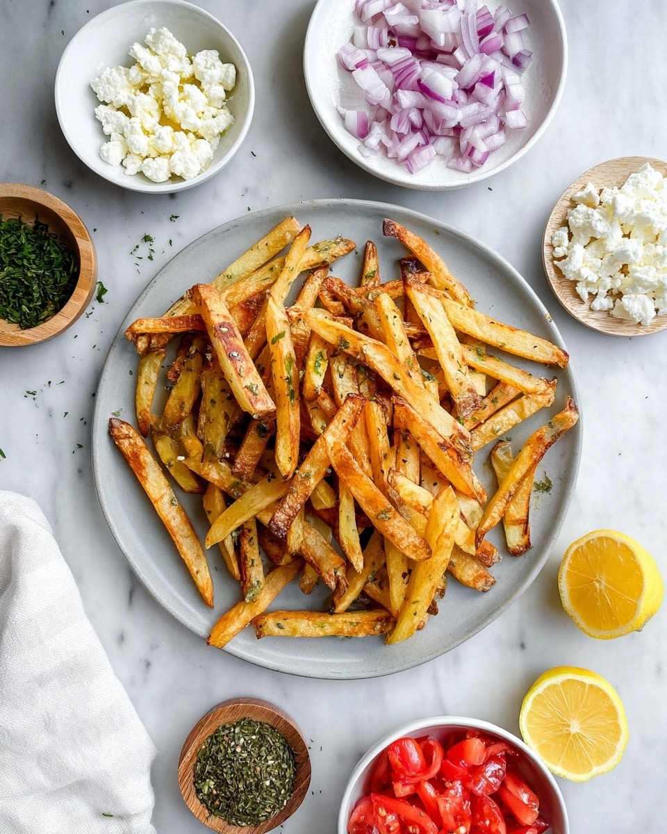 The image shows four stages of making potato fries. In the top left, raw potato pieces with skin are on a black cutting board placed on a white marbled surface. In the top right, the potato pieces are in a white bowl on the white marbled surface, appearing clean and ready to cook. The bottom left shows the same white bowl with potato pieces now sprinkled with black pepper. In the bottom right, the potato pieces are spread out inside a black air fryer basket, ready to be cooked. Photo taken with an iphone --ar 4:5 --v 7