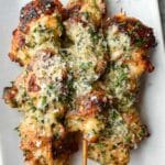 Garlic Parmesan Chicken Skewers with Spicy Herb Butter Recipe