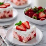 Peppermint Poke Cake with Whipped Cream and Candy Topping Recipe