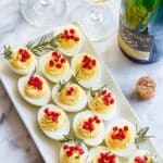 Creamy Deconstructed Deviled Eggs with Pomegranate Garnish Recipe