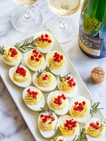 Creamy Deconstructed Deviled Eggs with Pomegranate Garnish Recipe