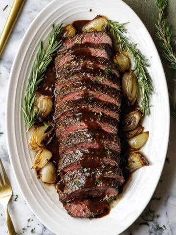 Slow-Roasted Beef Tenderloin with Shallots and Port Recipe