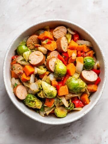 Lemony Sheet Pan Dinner with Chicken Sausage & Veggies Recipe