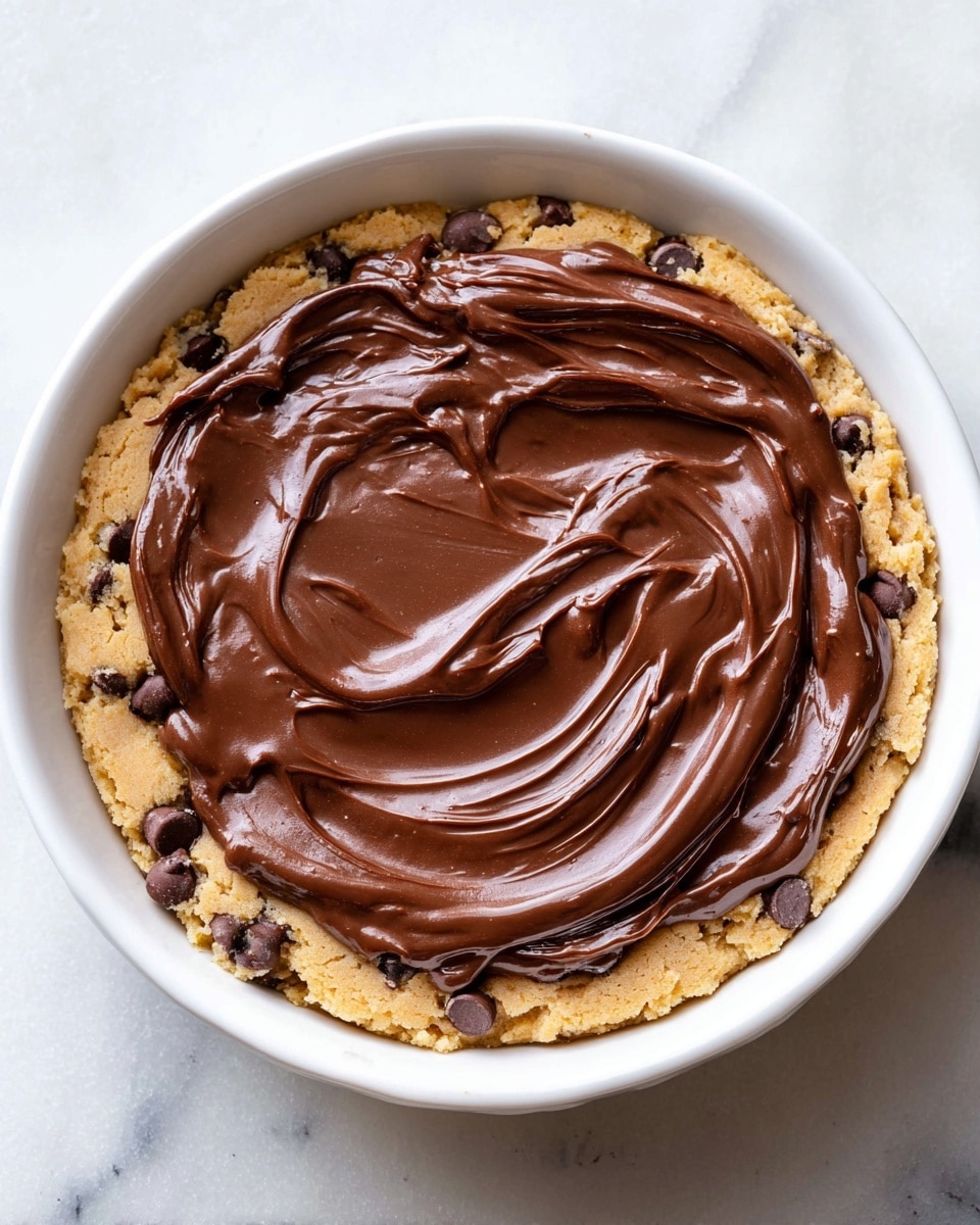 A round chocolate chip cookie cake with a light golden brown color is placed on a white plate. The cookie has many large, shiny, dark chocolate chips evenly spread on the top, with some smaller chocolate pieces mixed into the dough. The surface is slightly cracked, showing a soft texture inside. In the background, there are pinecones and snow-covered green pine branches on a white marbled surface, giving a wintery feel. Photo taken with an iphone --ar 4:5 --v 7
