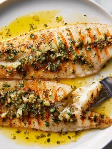 Grilled Sea Bass with Garlic Butter Recipe
