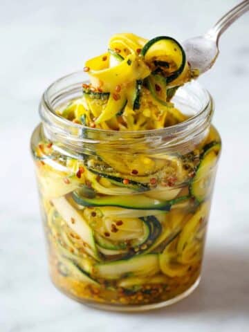 Zesty Refrigerator Zucchini Pickles Recipe