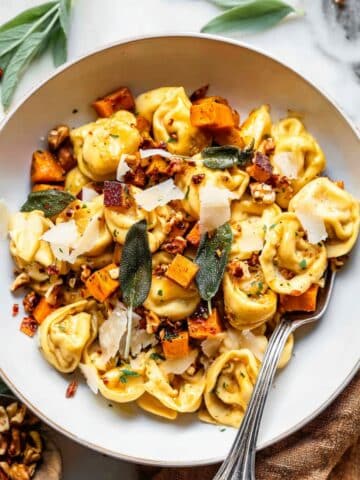 Butternut Squash Tortellini with Sage, Pecans, and Lemon Recipe