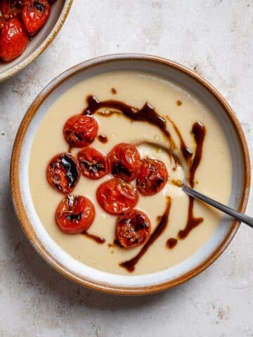 White Bean and Miso Soup with Harissa Roasted Tomatoes Recipe