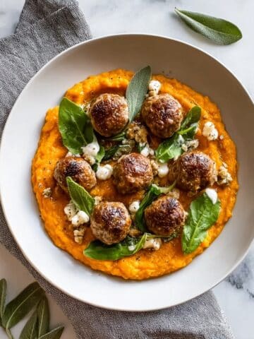 Savory Turkey Meatballs in Pumpkin Sage Sauce Recipe