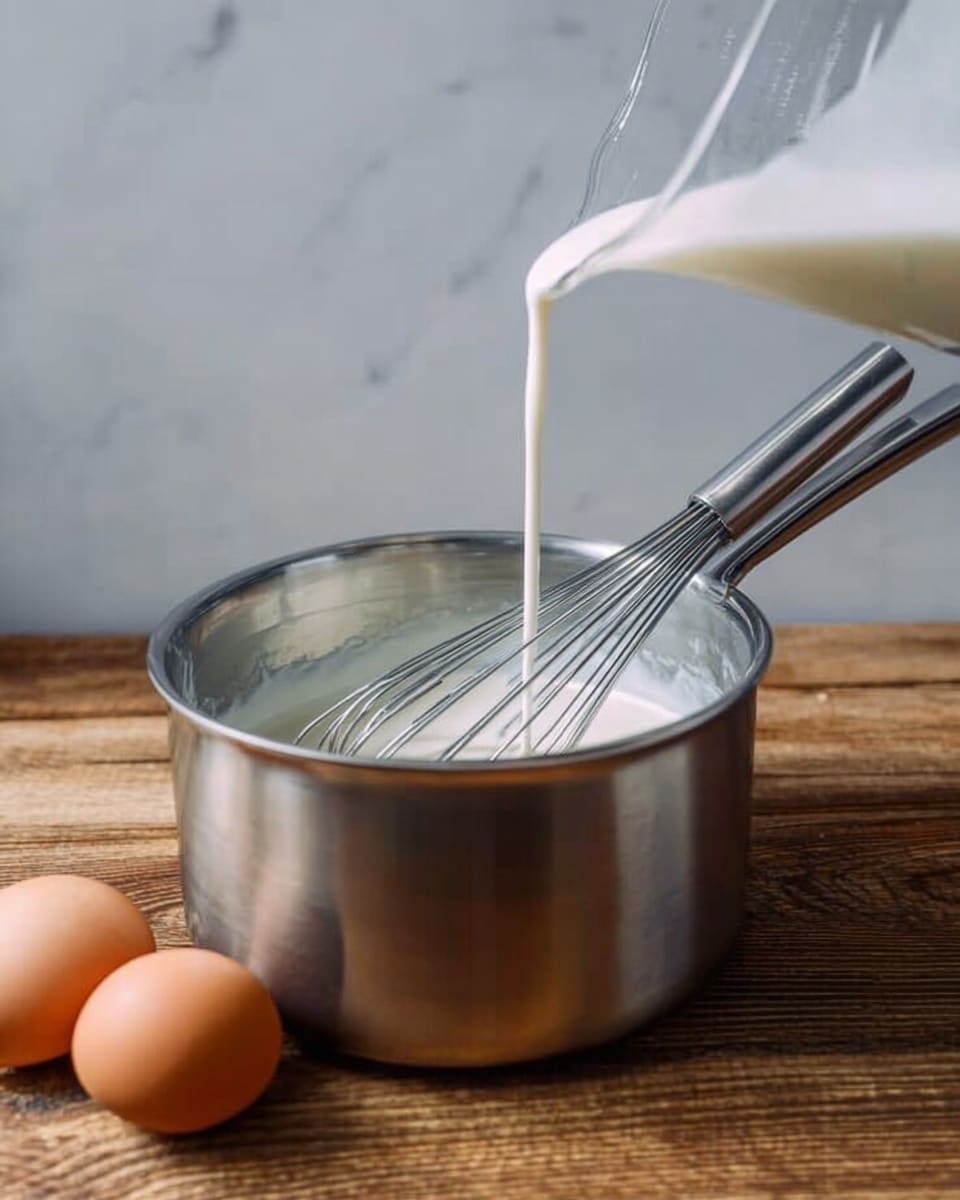 A clear plastic blender bowl filled with a thick, light brown, creamy mixture that has some texture, showing it is being blended. A white blender blade is in the center surrounded by the mixture. A woman's hand is pouring a small clear glass cup with a white powdery ingredient into the blender. The blender lid is off and placed on the right side on a wooden surface. The background behind the wooden surface is plain and soft-colored. photo taken with an iphone --ar 4:5 --v 7