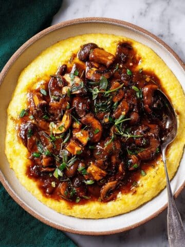 Mushroom Ragù with Ricotta Polenta Recipe