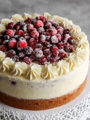 Christmas Cranberry White Chocolate Mousse Cheesecake Recipe