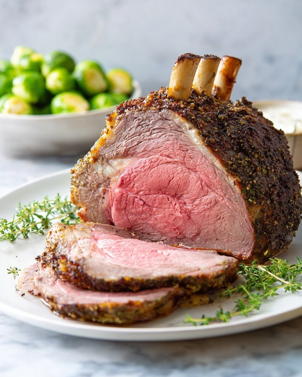 Perfectly Roasted Standing Rib Roast with Mustard & Thyme