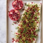 Festive Salmon with Greek Yogurt, Feta, Pomegranate, and Pistachios Recipe