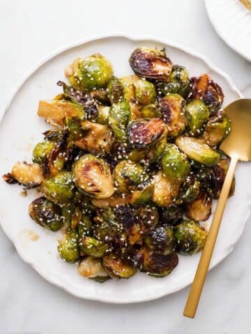 Honey Soy Roasted Brussels Sprouts Recipe
