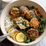 Baked Broccoli Cheese Balls with Garlic Lemon Yoghurt Sauce Recipe