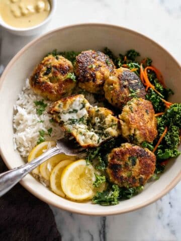 Baked Broccoli Cheese Balls with Garlic Lemon Yoghurt Sauce Recipe