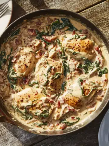 Chicken Cutlets with Creamy Spinach and Roasted Red Pepper Sauce Recipe