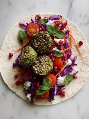Baked Herby Falafel Wraps with Tzatziki Recipe