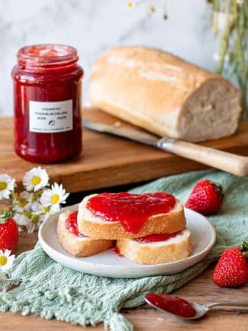 Strawberry Vanilla Jam with a Twist of Pink Gin Recipe