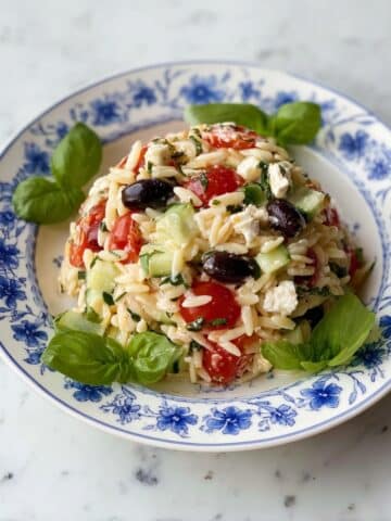 Greek Pasta Salad with Orzo, Cherry Tomatoes, Feta, and Fresh Herbs Recipe