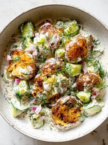 Smashed Potato Salad with Greek Yogurt and Fresh Herbs Recipe